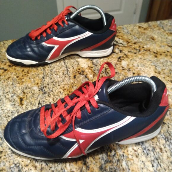 Diadora Capitano ID Indoor Soccer Shoes Navy Blue/Red Women’s Size 9 PO0508 - Picture 4 of 12